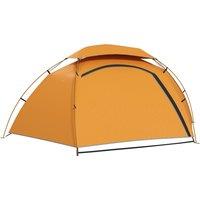 Outsunny Dome Camping Tent with Aluminium Frame, 2000mm Waterproof, Removable Rainfly, for 1-2 Persons, Orange Aosom UK