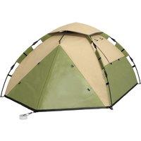 Outsunny Family Camping Tent: Portable 3-4 Person Shelter, 2000mm Waterproof with Carry Bag, Dark Green Aosom UK