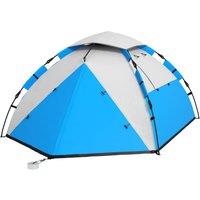 Outsunny Family Camping Tent for 3-4 Persons, 2000mm Waterproof, Easy Carry Bag, Quick Pitch, Blue Aosom UK