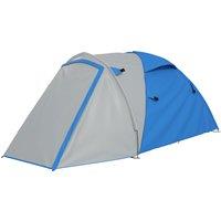 Outsunny Portable Family Camping Tent, 2-3 Person, Dual-Room, 2000mm Waterproof with Carry Bag for Outdoor Adventures, Blue Aosom UK