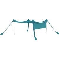 Outsunny Beach Shelter with Side Wall, Portable Carry Bag, Ideal for Camping, Fishing, Picnics, Sky Blue Aosom UK