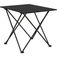 Outsunny Folding Camping Table, Lightweight Metal Picnic Table with Carry Bag, Foldable Table for Outdoor Camping, Picnic, Hiking, BBQ, Fishing, Black