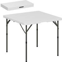 Outsunny 3ft Folding Camping Table, Heavy Duty Picnic Table with 2 Adjustable Height for Indoor Outdoor Garden, Party, BBQ, White
