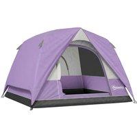 Outsunny 3-4 Person Camping Tent, Easy Set Up 3-4 Man Tent w/ Sewn-in Groundsheet, Waterproof Dome Tent w/ Mesh Windows