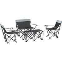 Outsunny Four-Piece Portable Picnic Table Set - Grey