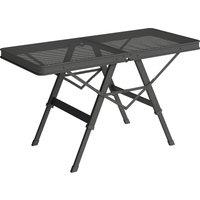 Outsunny 3 ft Folding Camping Table w/ Adjustable Heights, Outdoor Folding Picnic Table with Metal Mesh Desktop & Aluminium Legs, Portable Lightweight BBQ Table for Picnic, Garden, Party, Black