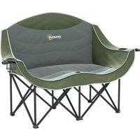 Outsunny Double Camping Chair for Adults, Oversized Heavy Duty Padded Folding Chair with Armrests, Cup Holders and Carry Bag for Outdoor Camping Hiking Picnic Fishing, 250kg Capacity, Green