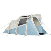 Outsunny Inflatable Camping Tent w/ Air Pump, Easy Setup 2-3 Person Blow Up Tent, Light Blue