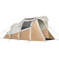 Outsunny Inflatable Camping Tent w/ Air Pump, Easy Setup 2-3 Person Blow Up Tent, Khaki