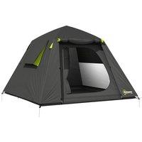 Outsunny Camping Tent 3000mm Waterproof Tent with 2 Doors for 2 Person, Grey & Green