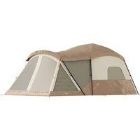 Outsunny Cabin Tent Waterproof Camping Tent with Two Room for 4 Person Brown