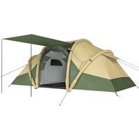 Outsunny Inflatable Tent 2 Bedroom 3000mm Waterproof Windproof Air Tent with Carry Bag for 4 Person