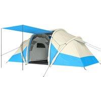 Outsunny Inflatable Tent 2 Bedroom Waterproof Windproof Air Tent with Carry Bag for 2-4 Person