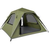 Outsunny Pop Up Tent 3000mm Waterproof Camping Tents with Mesh Windows 3-4 People Green