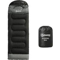 Outsunny Sleeping Bag for Adults, Lightweight & Compact Sleeping Bag, 3 Seasons, Black