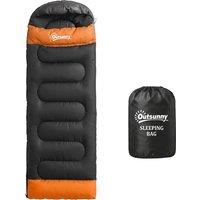 Outsunny Sleeping Bag for Adults, Lightweight & Compact Sleeping Bag, 3 Seasons, Grey