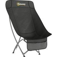 Outsunny Camping Chair for Adults Heavy Duty Folding Camp Chair with Side Pocket and Carry Bag Black