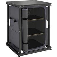 Outsunny Camping Camping Cupboards, Folding Portable Kitchen Table with 3-Tier Storage, Black