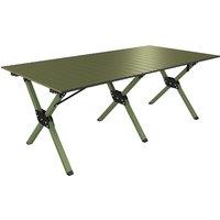 Outsunny 4ft Folding Camping Table, Waterproof Picnic Table with Roll Up Top and Metal Frame, Green
