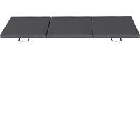 HOMCOM Gymnastics Mat, Tri-Fold Crash Exercise Pad, 6FT 2" Thick Foldable Workout Mat with Handles for Home Training, Grey