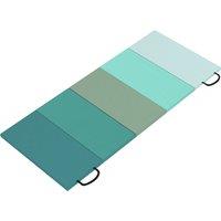 SPORTNOW 6FT Foldable Gymnastics Mat, Crash Exercise Pad, 3.2 cm Thick Workout Mat with Handles for Home Training, Mixed Green