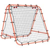 HOMCOM Double Sided Football Rebounder Net, Football Rebound Goal with Five Adjustable Angles, Orange
