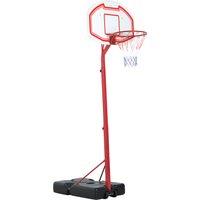 HOMCOM Steel Basketball Stand Height Adjustable Hoop Backboard Red Aosom UK