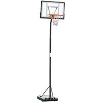 HOMCOM Adjustable Basketball Hoop Stand, Freestanding with Backboard & Wheels, 255-305cm, Black Aosom UK