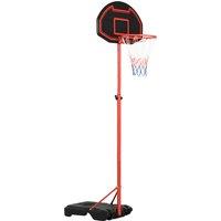 HOMCOM Adjustable Basketball Hoop: Sturdy Steel Frame for Indoor & Outdoor Play, Fun for All Ages, Black and Red Aosom UK