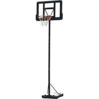 HOMCOM Portable Freestanding Basketball Hoop Stand Transparent Backboard 231-305cm Adjustable Basketball Hoop with Two Moving Wheels Aosom UK