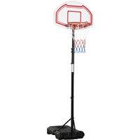 HOMCOM Outdoor Basketball Hoop Stand Portable Sturdy Rim Adjustable Height from 258-314 cm w/ Wheels, Stable Base