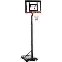 SPORTNOW 2.1-2.6m Adjustable Basketball Hoop and Basketball Stand w/ Sturdy Backboard and Weighted Base, Portable on Wheels Aosom UK