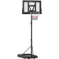 SPORTNOW Basketball Hoop Outdoor, Basketball Hoop and Stand with Adjustable Height, Weighted Base, Portable on Wheels, 2.3-3.05m Aosom UK
