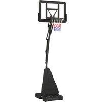 SPORTNOW Basketball Hoop Outdoor, Height Adjustable Basketball Hoop and Stand with Rebound System, 2.45-3.05m, for Teens, Adults, Black Aosom UK