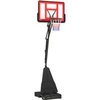 SPORTNOW Basketball Hoop Outdoor, Height Adjustable Basketball Hoop and Stand with Weighted Base, Portable on Wheels, 2.45-3.05m, Red Aosom UK