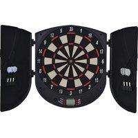 HOMCOM Electronic Dartboard Set 26 Games and 185 Variations with 6 Darts and Cabinet to Stroage Multi-Game Option Ready-to-Play