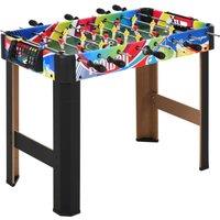HOMCOM 2.8ft Foosball Table Football Game Table Arcades Competition Sized for Indoor, Game Room, Bars