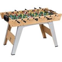 SPORTNOW 4ft Table Football, Foosball Game Table with 22 Players, 2 Balls and Manual Scorers for Family, Natural Wood Finish