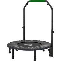 HOMCOM 40 Foldable Mini Fitness Trampoline, with Adjustable Foam Handle, Green