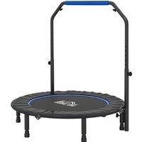 HOMCOM 45 Foldable Mini Fitness Trampoline, with Adjustable Foam Handle, Blue