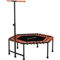 SPORTNOW 45 Rebounder Trampoline for Adults, Quiet Bungee Rebounder with LED Lights and Adjustable Handle, Orange