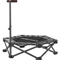 SPORTNOW 42 Foldable Mini Trampoline, One-Step Fold & Open, Rebounder Trampoline with 3-Level Adjustable Handle for Adults