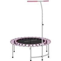 SPORTNOW 40 Fitness Trampoline, Mini Rebounder Trampoline for Adults with 5-Level Adjustable Handle, Indoor Exercise Bungee Rebounder, Max Load 100KG, Purple