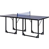 HOMCOM Folding Mini Table Tennis/Ping Pong Table Set-Black/Blue