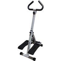 HOMCOM Stepper w/Handle Hand Grip Workout Fitness Machine For Fitness Aerobic Exercise Home Gym Grey Aosom UK