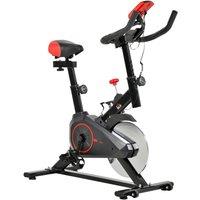HOMCOM Indoor Upright Exercise Bike Machine, with Adjustable Seat, Resistance, Handlebar, LCD Display