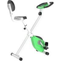 HOMCOM Folding Exercise Bike, Fitness Bicycle Indoor Trainer, 8-Level Magnetic Resistance Adjustable, with LCD Monitor, Pulse Sensor, Green