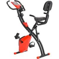 HOMCOM 2-In-1 Upright Exercise Recumbent Bike Adjustable Resistance Stationary Fitness Home Gym Fold