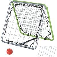 HOMCOM Football Training Net, Soccer Kickback Target Goal Both Side Rebounder Net, Adjustable Angle Goal Training Set for Kids and Children, Backyard