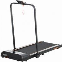 HOMCOM Foldable Walking Treadmill, with LED Display and Wheels, for Home, Office & Fitness Studio, Orange